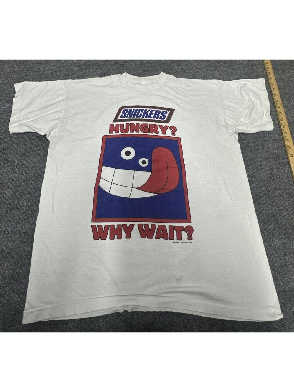 Vintage Men’s XL Snickers Hungry? Why Wait? Single Stitch Tee